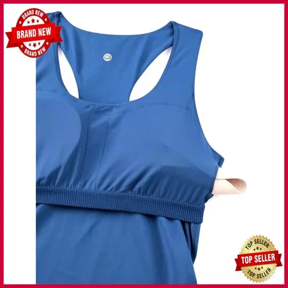 Maternity Racerback Tank Top with Built-in Bra, Ruched Yoga Workout Shirt - Picture 6 of 6